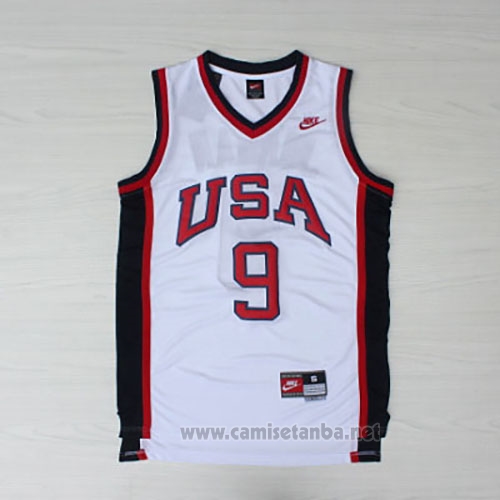 Camiseta USA 1984 Michael Jordan #9 Blanco